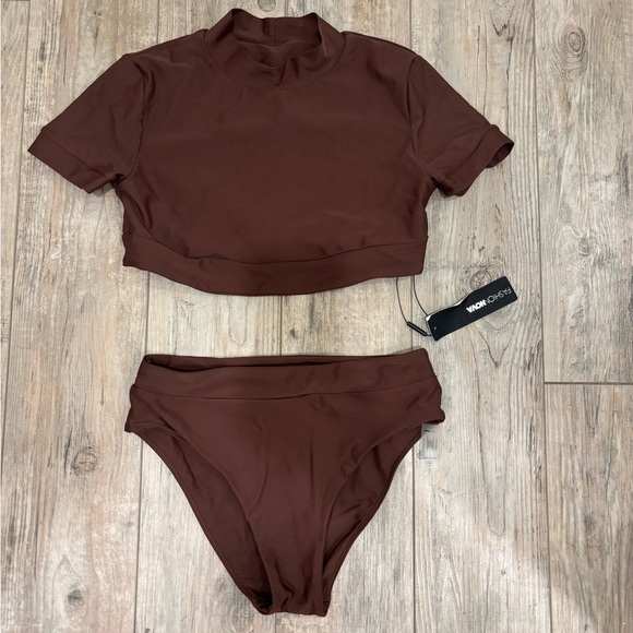 Fashion Nova Other - Fashion Nova Chocolate Two-Piece Swim Set Size Medium